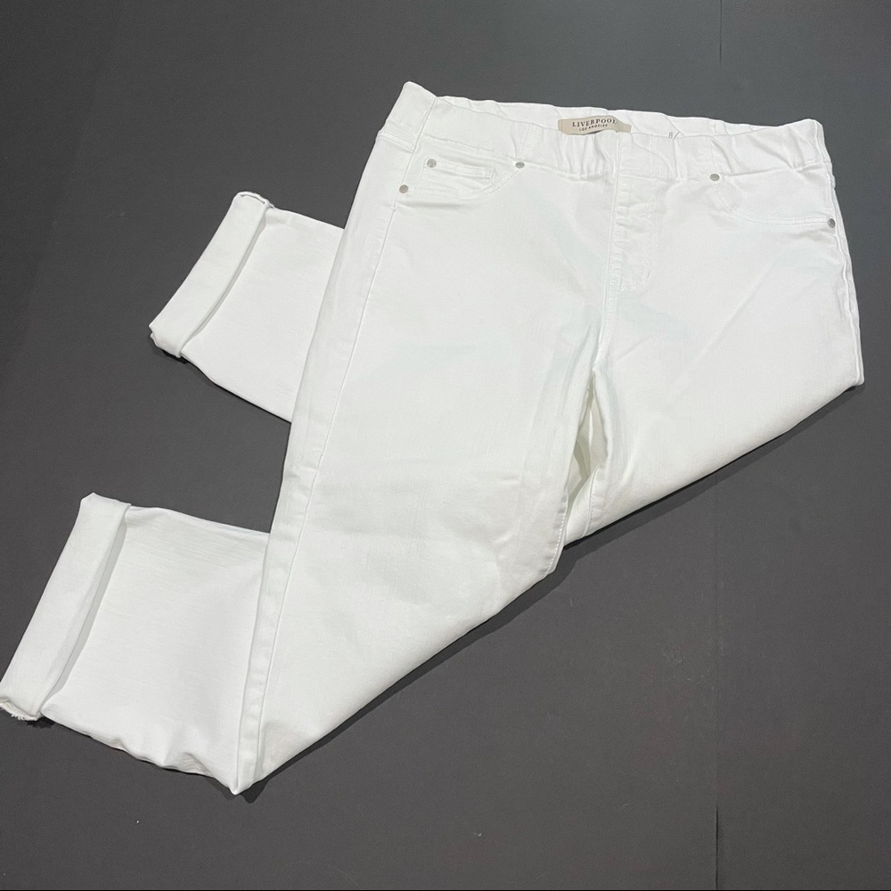 Liverpool Los Angeles Chloe Crop White Jeans